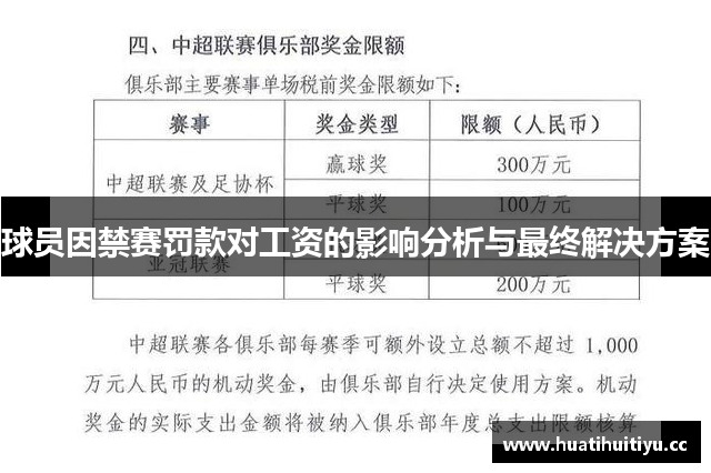 球员因禁赛罚款对工资的影响分析与最终解决方案